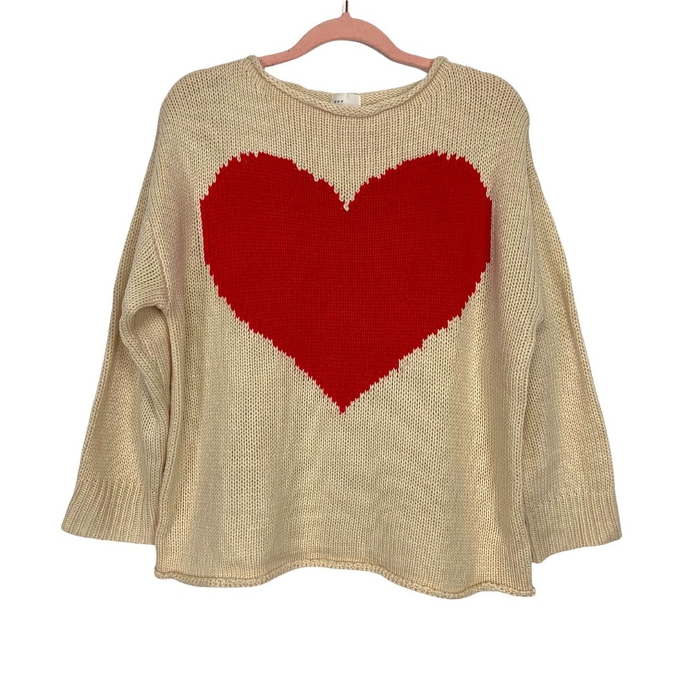 Red Heart Cream Sweater
